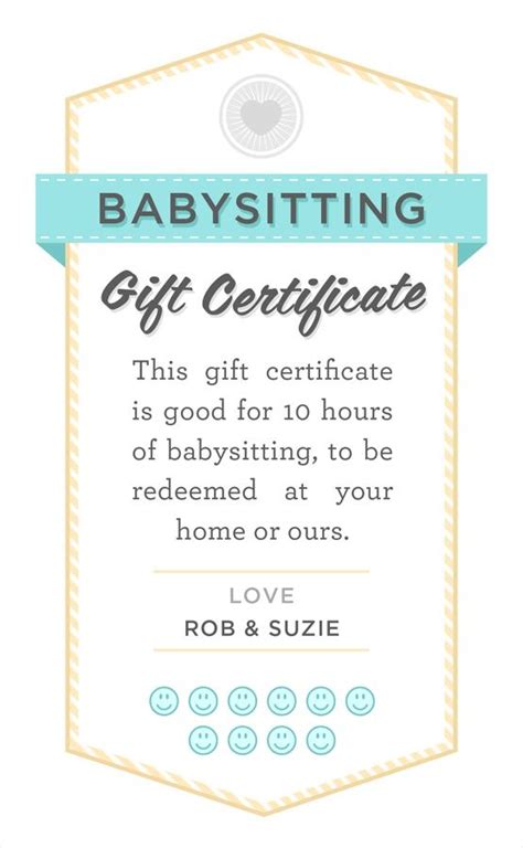 babysitting coupon   printable templates lab