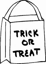 Treat Trick Clipart Bag Halloween Coloring Pages Treating Bags Clipground Clipartmag sketch template