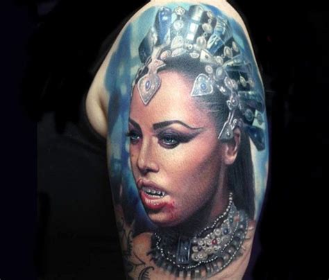 realistic vampire woman tattoo  paul acker african queen tattoo tattoos fandom tattoos