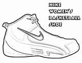 Shoes Basketball Coloring Nike Women Kids Hi sketch template