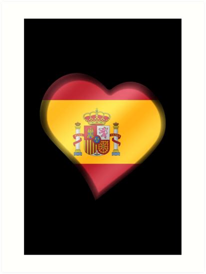 spanish flag spain heart art prints  graphix redbubble