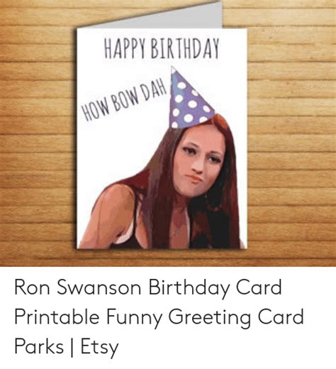 Ron Swanson Birthday Greeting Ron Swanson Happy Birthday Card