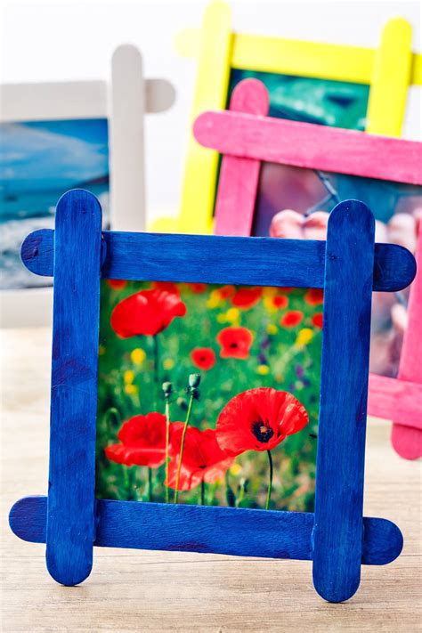 diy popsicle stick photo frames easy homemade gift  kids