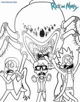 Rick Morty sketch template