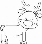 Reindeer Template Clipart Clip Outline Side Line Cut Christmas Cute Northpolechristmas Delightful sketch template