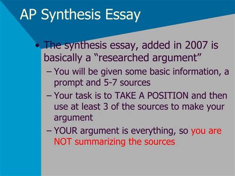 ap synthesis essay powerpoint    id
