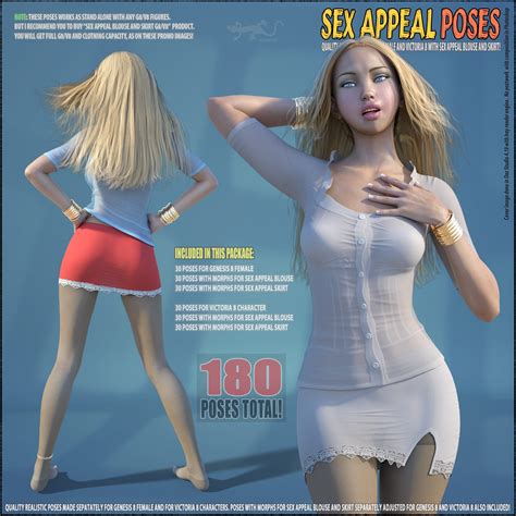 sexappeal poses for genesis 8 and for victoria 8 render