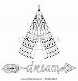 Coloring Teepee Pages North Drawing Feathers Indian Arrow Getdrawings Getcolorings Colorings sketch template