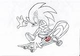 Skateboarding Sonic Drawing Getdrawings sketch template