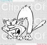 Hissing Coloring Cat Illustration Line Rf Royalty Clipart Toonaday sketch template
