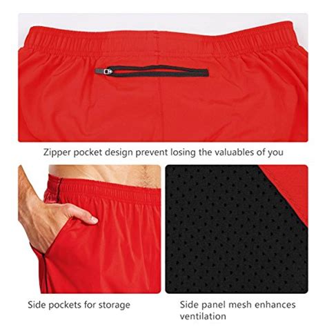 baleaf men s 7 quick dry workout running shorts mesh liner zip pockets