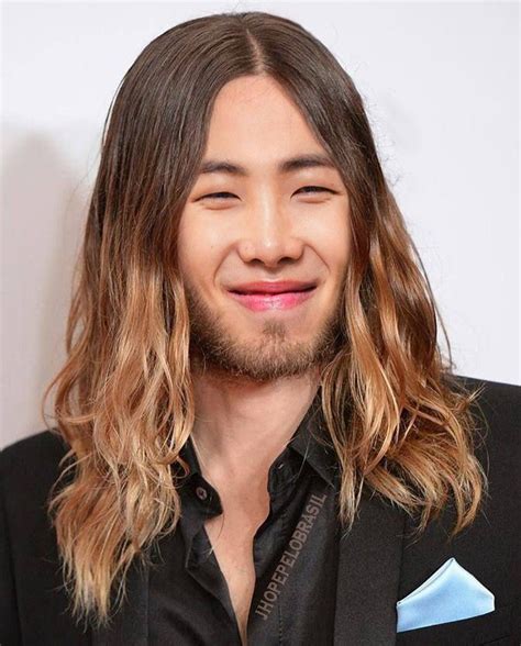 Kim Namjoon Long Hair Bts Edit In 2020 Long Hair