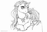Unicorn Coloring Pages Queen Awesome Female Printable Color Kids sketch template