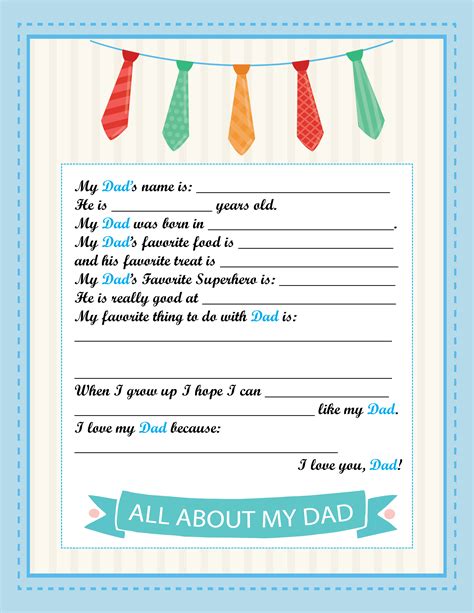 fathers day printable worksheet  kids   time