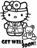 Coloring Well Soon Kitty Hello Pages Hospital Color Cards Kids Someone Know Who Ill Off School Do Because Work They sketch template