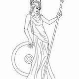 Goddess Athena Christine Greek Coloring sketch template