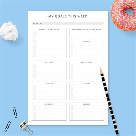 goal setting templates  goal planners