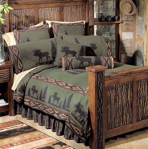 moose  bedspread queen rustic bedding rustic style bedroom rustic bedroom design