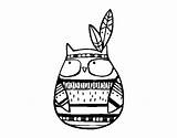 Owl Indian Para Coloring Indio Dibujos Búho Dibujo Colorear Coloringcrew Imprimir sketch template