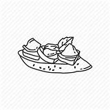 Appetizer Bruschetta Popicon Vectorified sketch template