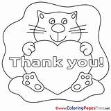 Thank Heart Sheet Pussycat Colouring Coloring Pages Title sketch template