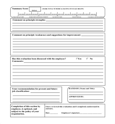 sample employee review forms   excel word