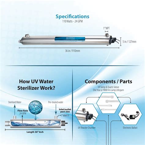 110w Uv Sediment And Carbon Well Water Filter Purifier System 24gpm W Tr
