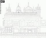 Colouring Coloring Template Gurdwara Sketch Temples sketch template