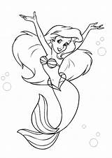 Mermaid Coloring Ariel Pages Little Printable Color sketch template