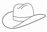 Hat Cowboy Vector Clipart Outline Clip Template Cow Cliparts sketch template