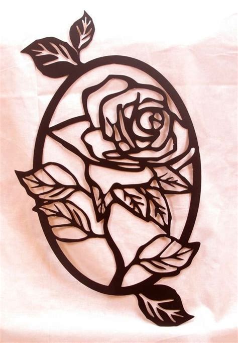 cut  metal rose template metal rose cutout etsy