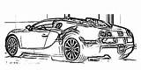 Coloring Bugatti Pages Car Veyron Electronic Chiron sketch template