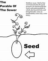 Sower Parable Sunday School Coloring Kids Bible Lesson Children Craft Activities Story Lessons Color Seed Seeds Mustard Google Printable Childrens sketch template