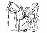 Coloring Horse Cowboy Vaquero Saddles Para Cliparts Colorear Pages Caballo Dibujo Large Edupics Printable sketch template