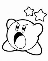 Kirby Coloring Pages Printable Stars Kids sketch template
