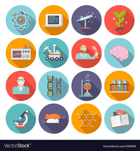 science  research icon flat royalty  vector image