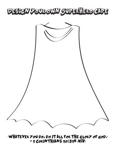 design   superhero cape coloring page  kids design