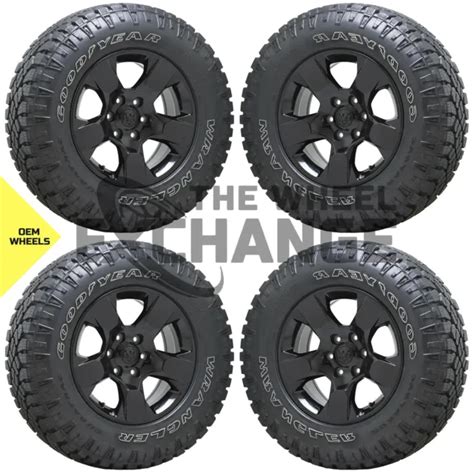 dodge ram  truck black wheels rims tires factory oem set    picclick