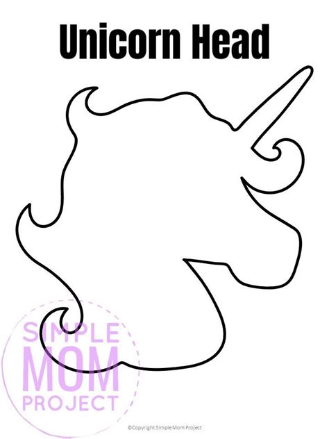 printable unicorn head template pattern   birthday