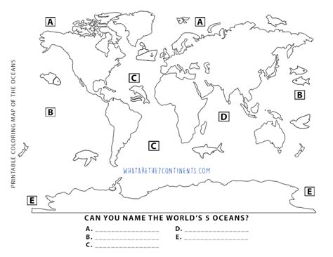 label  oceans worksheet