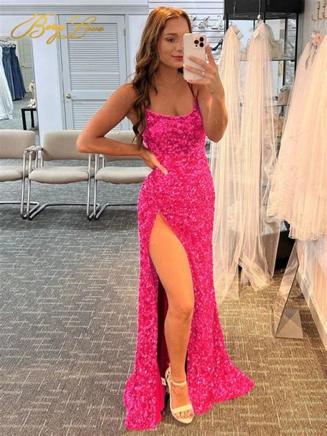 Hot Pink Prom Dresses With Straps