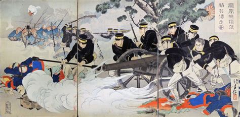 Sino Japanese War Triptychs Graphic Arts