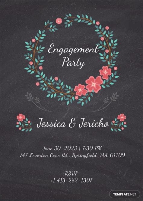 engagement invitation card template   word  psd publisher
