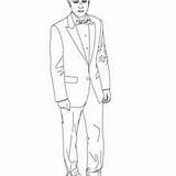 Pages Suit Tie Template Coloring Tuxedo sketch template