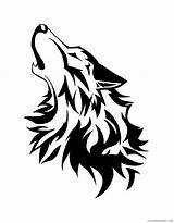 Wolf Coloring Pages Howling Printable Coloring4free sketch template