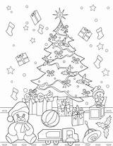 Christmas Tree Coloring Presents Pages Printable Categories sketch template