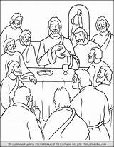 Coloring Pages Mysteries Luminous Rosary Eucharist Catholic Kids Institution 5th Mystery Thecatholickid Holy Mass Jesus Colouring Printable Last Supper Kid sketch template