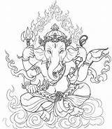 Coloriage Inde Ganesha Dieu Hindou sketch template