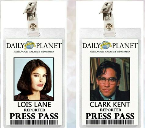 lois lane clark kent  tv show daily planet id badge journalist