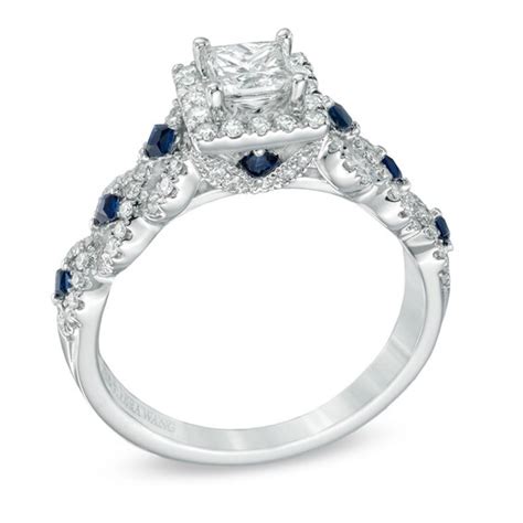 Vera Wang Love Collection 1 Ct T W Diamond And Blue Sapphire